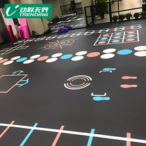 Dynamic link unbounded gym floor glue functional sports floor childrens fitness custom pattern pvc floor glue mat
