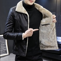 Leather hair one mens leather clothing 2021 New Korean slim short coat mens leather jacket trend coat