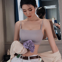 Thin seamless underwear womens small breasts gather anti-light bra chest wrap without steel ring adjustment type bra summer