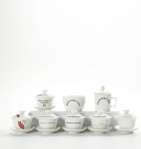 DeHua pure white porcelain tea house LOGO custom Wuyishan Dahongpao folk tea competition special 8 grams Bowl