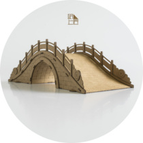 Stone arch bridge paper craftsman handmade model Teahouse cafe ornaments Chinese ancient architecture original hometown cultural creation