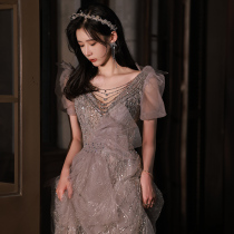 Host Evening Gown 2021 New Banter Birthday Party Temperament Annual Dress Women Light Extravaganza High End