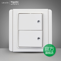 Schneider switch socket E3000 Metroseries white with LED lights dual-open single control switch