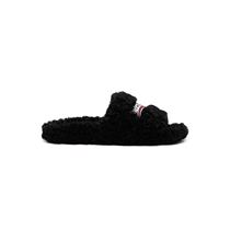 BLCG #Black Fake-Furry Slide Sandals