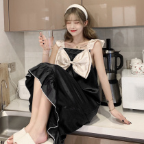 Sleeping Skirt Woman Summer Thin Ice Silk Harnesses Sleepwear Summer 2022 New Spring Summer Silk Princess Wind Home Clothes