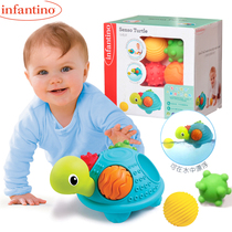 infantino Baby Tino baby sensory cognition Turtle car set Hand grip ball Multi-texture ball bathing toy
