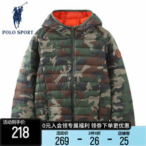 Polo Sport boy down clothes 2022 new foreign air children fried street camouflated light 90 white duck suede winter clothing