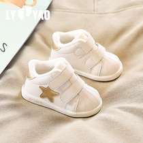 Baobao cotton shoes 2021 Winter new soft base plus velvet warm 0-1 a 3 year old female baby boy toddler shoes