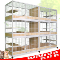 Breeding cat cage Villa cat cage Large space cat house Solid wood cat cage Cat house Two-story three-story display breeding