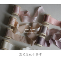 3yulab more than three research room high-end wedding hand flower vow card photo ins French silk hand tear ribbon