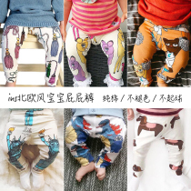 ins Nordic exploits 2020 babies pure cotton spring autumn big fart pants baby mosquito repellent out PP long pants autumn clothes