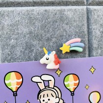 2 rainbow unicorn cartoon cute little pushpins felt cork board creative photo scene decoration button nail