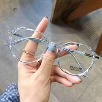 Transparent glasses female Korean version of anti-blue radiation myopia Net Red has degree eyes without degree of plain glasses frame