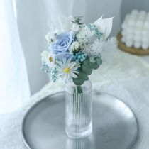 Changhong glass bottle eternal life bouquet Home decoration small fresh dried flowers Living room desktop Yunnan real flower ins decoration