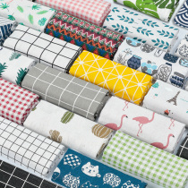 Cotton linen cloth table cloth grid fabric handmade background Bins hanging cloth curtain sofa flower bouquet head flush handling