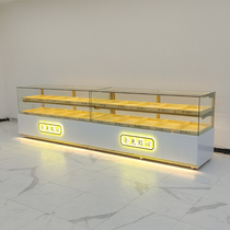 New Chinese pastry display cabinet solid wood refrigerated commercial display cabinet bread cake display cabinet peach cake counter