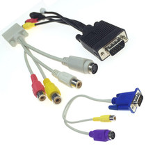VGA to AV conversion line VGA to S terminal 4 holes S-video conversion line 3RCA Lotus audio and video three-color line