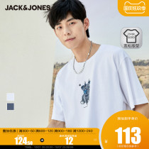 JackJones Jack Jones Summer Man OVERSIZED Printed Embroidery Tide Cotton Short Sleeve T-shirt 221301059