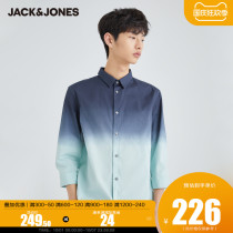 JackJones Jack Jones autumn men comfortable cotton gradient Tide mens seven-point sleeve shirt 221231011