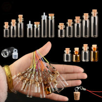Small glass bottle decoration luminous sand mini star empty bottle creative wishing bottle decoration sand bottle pendant diy bottle