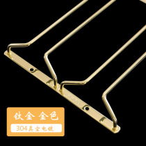 Titanium-plated gold 304 stainless steel red wine glass rack goblet hanger upside down golden yellow wine cabinet wine rack bold