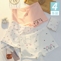 Youth underwear female flat corner Cotton Junior High School students fat MM young girl Middle waist development period middle child shorts head