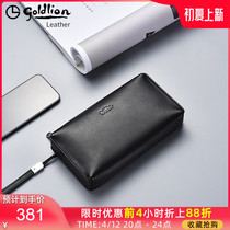 Kinley to mens handbags genuine leather luxury high-end large capacity 2021 new mens hands with a small number of boomers