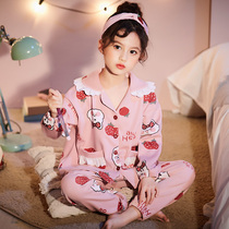 Autumn childrens pajamas for girls cotton long sleeves