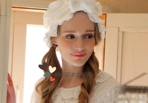 Japanese GP face wash hair band female bow tie lace Lace hair band High elastic make-up hair band head ornament