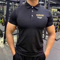 Private Coach Workwear Customised Short Sleeve Polo Shirt Tight Fit Gym Coach Clothing Bronzed gold printed T-shirt