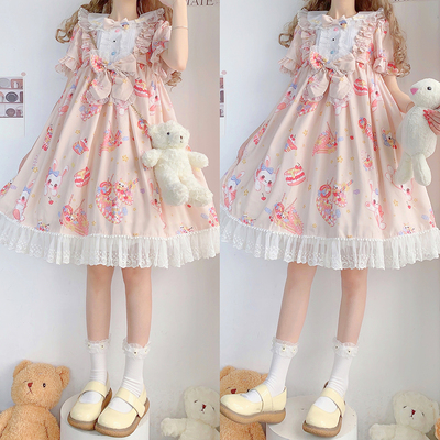 taobao agent Genuine short sleeve dress, Lolita style, Lolita OP