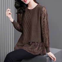 Fashion Beats Bottom-shirts Foreign Air Spring Ladies Dress 2022 New Big Cards Your Ladys Beautiful Lace Knit Cardiovert Blouse