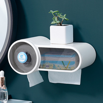Toilet punch-free tissue box Toilet waterproof wall-mounted toilet paper storage box Roll paper shelf Household ideas