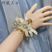 Wedding bridesmaid wrist flower simple beautiful bride sister group hand tie flower wedding hand flower bracelet jewelry