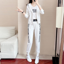 Sports Casual Suit Women Spring Autumn 2022 New Fashion Han Edition Loose Foreign Air Weight Reduction and skinny sweatshirt Three sets