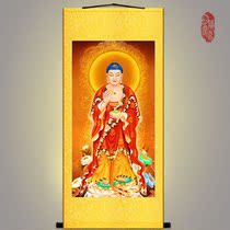 The portrait of Amitabha Buddha of the Three Saints in the West Buddhism Buddhism Temple silk painting scroll painting custom