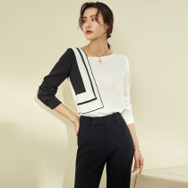 Shirt women design sense minority 2021 Spring and Autumn New clavicle stitching top loose long sleeve chiffon shirt