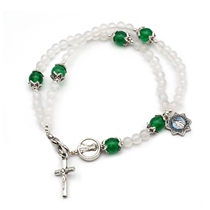 tzj white agate rosary bracelet