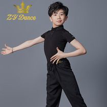 ZY DANCE summer new Latin dance suit mens even learning performance suit competition suit dance suit modern national standard dance child