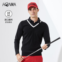 HONMA new golf mens sweater long-sleeved POLO shirt Italy imported fabric crisp and breathable