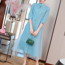 Spring and summer Hanfu Chinese national style womens clothing Young fashion national style elements Chinese style Cheongsam modified version dress
