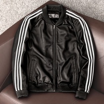 Autumn specials picking up soft and delicate top layer sheepskin genuine leather leather jacket mens baseball uniform short casual jacket trendy
