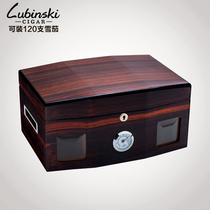 Cigar moisturizing box Imported cedar wood lined solid wood moisturizing box Double-layer large capacity piano paint moisturizing cabinet