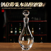 Lead-free crystal glass quick decanter red wine pager gold foil wine divider with lid bottle wine set