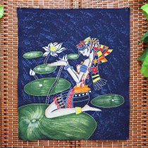Handicraft batik painting wall hanging Yunnan ethnic characteristics hanging painting living room bedroom decoration background Dai flower girl