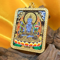 Pendant handmade Buddha card portable small thangka hand-painted pendant four-arm Guanyin mother vain vain to wear micro Tang Wealth God