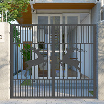  School kindergarten iron gate courtyard Villa courtyard door Non-garden home fence door single and double open iron door customization