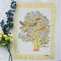 Egyptian hand-painted papyrus painting luminous effect tree of life colorful gold powder drawing 43 * 31cm