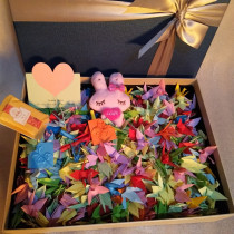 Paper crane finished paper folding gift box set meal handmade to send boyfriend and girlfriend creative birthday gift Tanabata 520