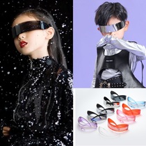 Children hyperbolic punk future one-piece sunglasses fashion boomers Strip Sunglasses Individuality Walking Show Photography Accessories